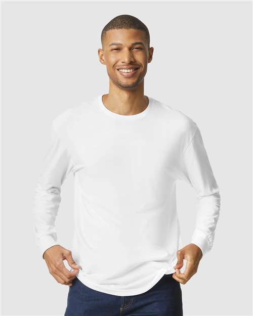Gildan 64440CVC, Unisex Softstyle Cvc Long Sleeve T-shirt, White