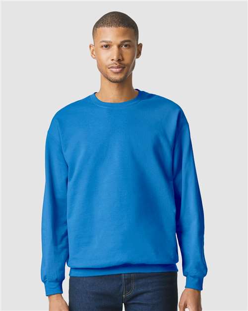 Gildan SF000 Unisex Softstyle® Midweight Crewneck Sweatshirt Royal Cotton Cotton-Poly Blend Crewneck Fleece Midweight Moisture-Wicking Outerwear Polyester Regular Fit Spandex Sport / Athletic Super Heavyweight Sweatshirts & Fleece Tear-Away Label Tops Womens Womens Tops