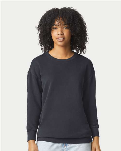 Comfort Colors 1466, Unisex Garment-dyed Lightweight Crewneck Sweatshirt, Black