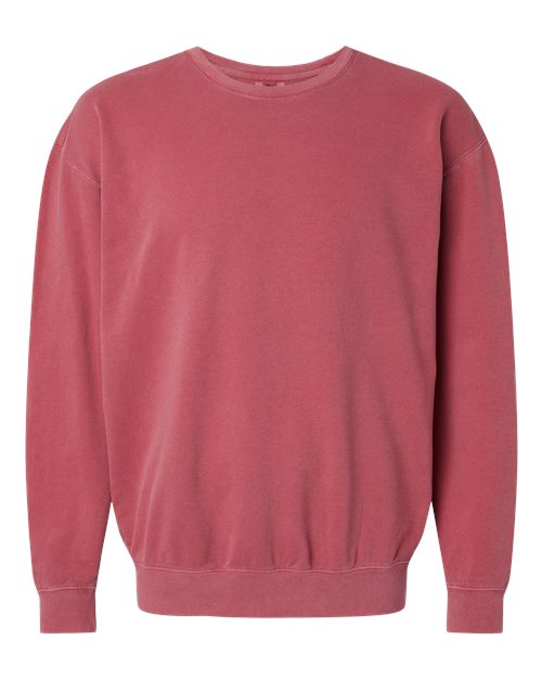 Comfort Colors 1466, Unisex Garment-dyed Lightweight Crewneck Sweatshirt, Crimson