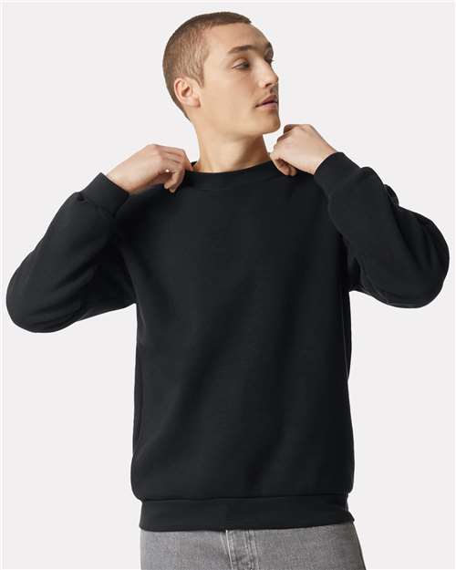 American Apparel RF496, Unisex Reflex Fleece Crewneck Sweatshirt, Black
