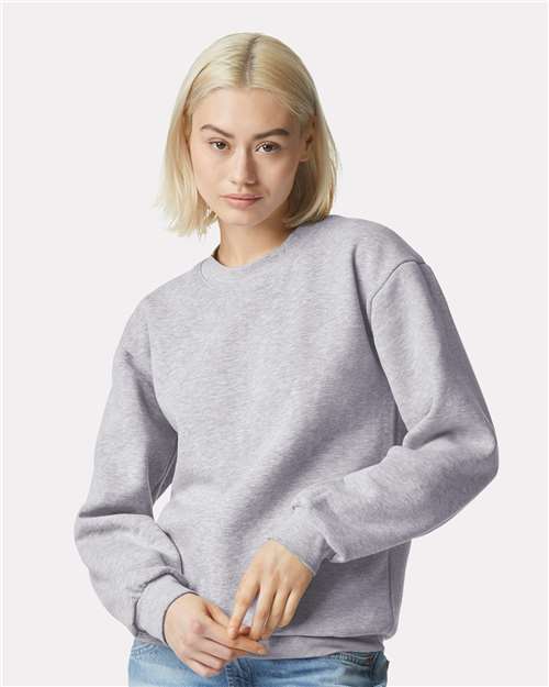 American Apparel RF496, Unisex Reflex Fleece Crewneck Sweatshirt, Heather Grey