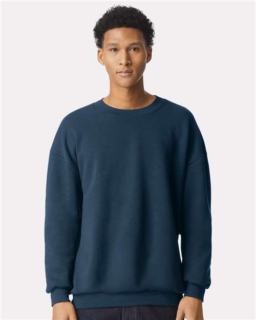 American Apparel RF496, Unisex Reflex Fleece Crewneck Sweatshirt, Sea Blue