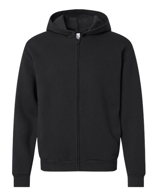 American Apparel RF497, Unisex Reflex Fleece Full-zip Hoodie Sweatshirt, Black