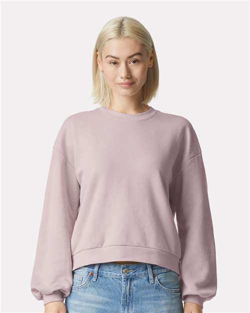 American Apparel RF494, Women's Reflex Fleece Crewneck Sweatshirt, Blush