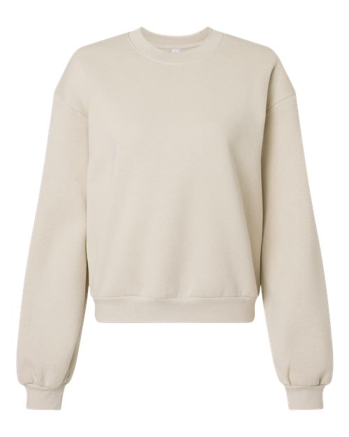American Apparel RF494, Women's Reflex Fleece Crewneck Sweatshirt, Bone
