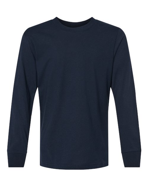 Next Level 3311, Youth Cotton Long Sleeve Tee, Midnight Navy