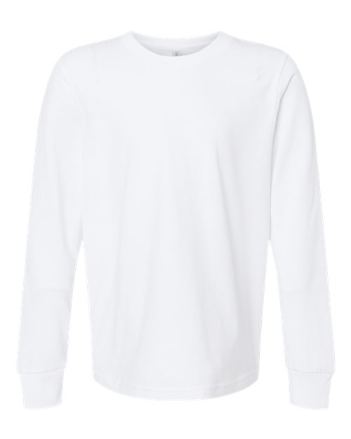 Next Level 3311, Youth Cotton Long Sleeve Tee, White