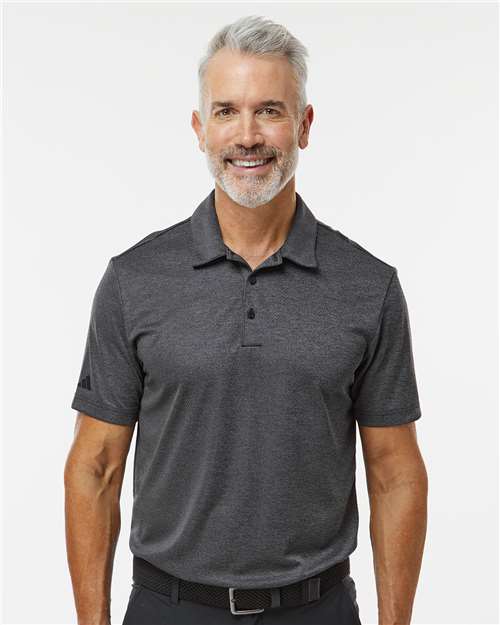 Adidas A591, Men's Space Dyed Polo, Black Melange