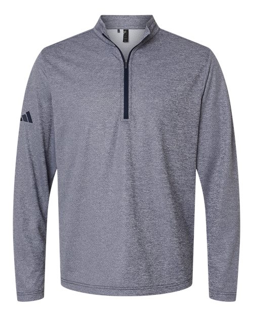 Adidas A593, Men's Space Dyed Quarter-zip Pullover, Collegiate Navy Melange
