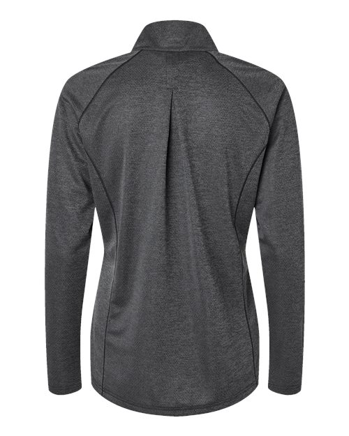Adidas A594, Women's Space Dyed Quarter-zip Pullover, Black Melange