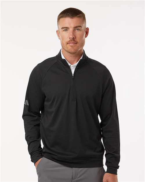 Adidas A598, Men's Club Quarter-zip Pullover, Black