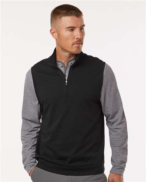 Adidas A599, Men's Club Quarter-zip Vest, Black