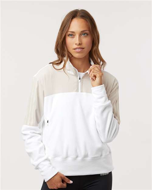 Adidas A601, Women's Fleece Quarter-zip Pullover, Alumina