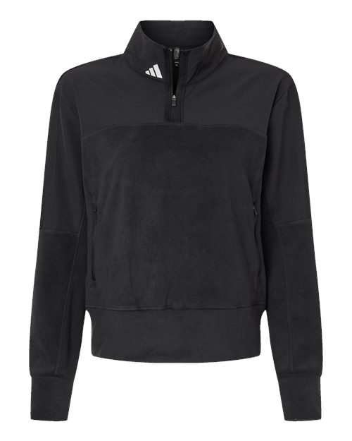 Adidas A601, Women's Fleece Quarter-zip Pullover, Black
