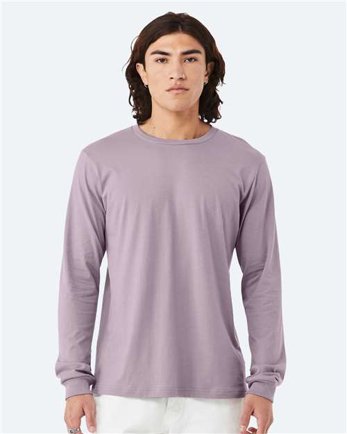 Unisex Jersey Long Sleeve Tee - Light Violet - - 123