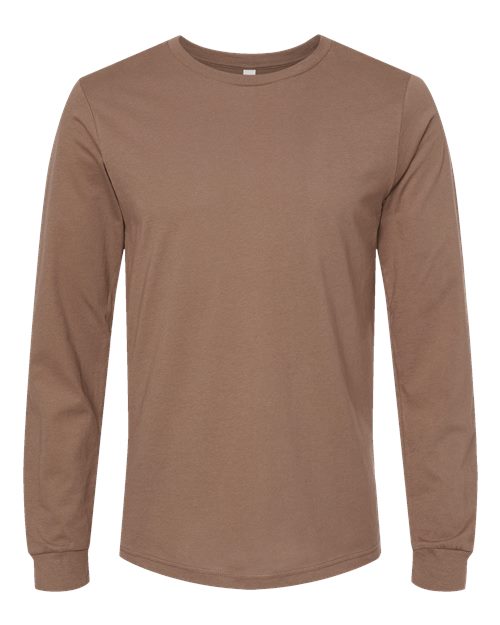 BELLA + CANVAS 3501, Unisex Jersey Long Sleeve Tee, Vintage Brown