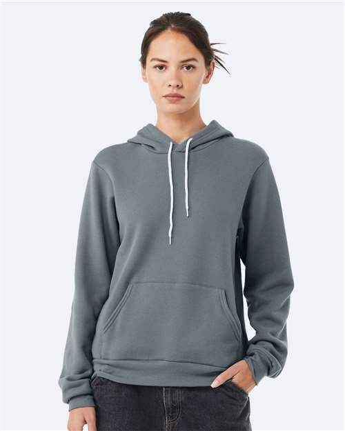 BELLA + CANVAS 3719, Unisex Sponge Fleece Hoodie Sweatshirt, Blue Storm