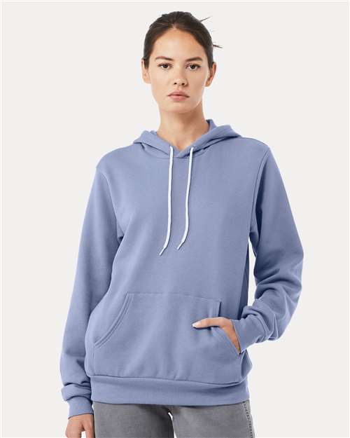 BELLA + CANVAS 3719, Unisex Sponge Fleece Hoodie Sweatshirt, Lavender Blue