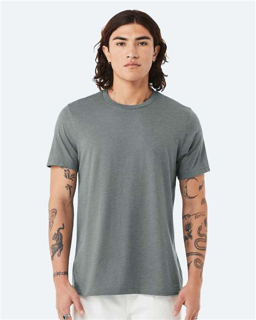 BELLA + CANVAS 3001CVC, Cvc Jersey Tee, Heather Blue Storm