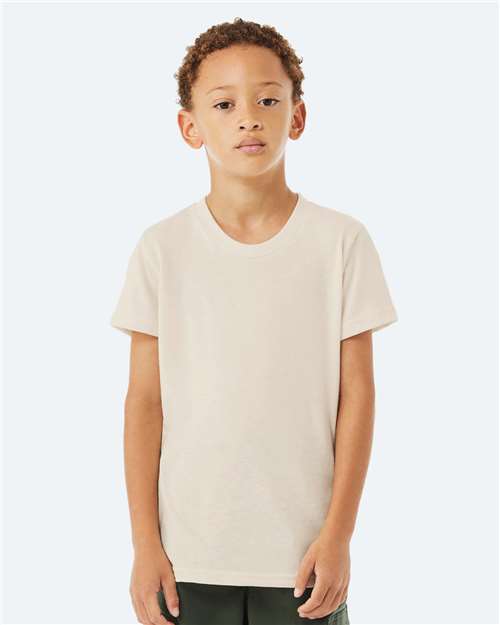 BELLA + CANVAS 3413Y, Youth Triblend Tee, Solid Natural Triblend