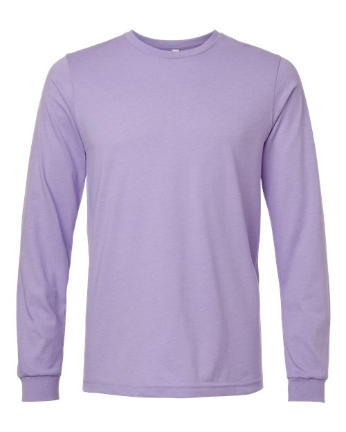 BELLA + CANVAS 3501CVC, Heather Cvc Long Sleeve Tee, Heather Dark Lavender