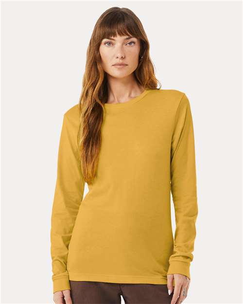 BELLA + CANVAS 3501CVC, Heather Cvc Long Sleeve Tee, Heather Mustard