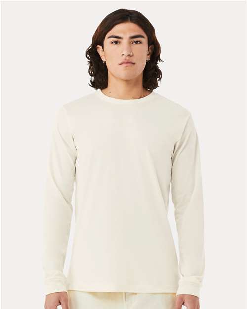 BELLA + CANVAS 3501CVC, Heather Cvc Long Sleeve Tee, Heather Natural