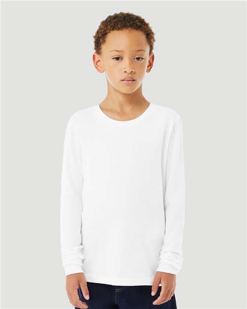 Youth Triblend Long Sleeve Tee - - 12121 Solid White Triblend 06106 3-3.9 oz 3513Y BELLA + CANVAS Best Selling Brands Cotton Cotton - Ringspun Fashion T-Shirts Long Sleeves Polyester Premium Fashion Rayon S&S Deep Deals T-Shirts T-Shirts - Long Sleeve Tear Away Tops Triblends Youth