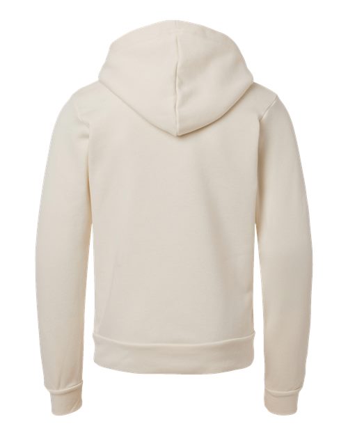 BELLA + CANVAS 3719Y, Youth Sponge Fleece Hoodie Sweatshirt, Natural