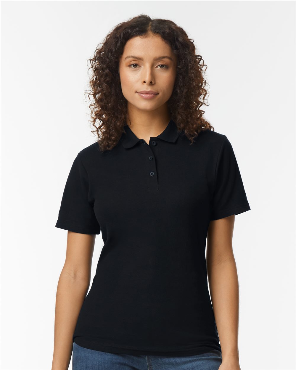 Gildan 64800L, Women's Softstyle Pique Polo, Black