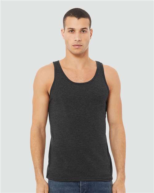 BELLA + CANVAS 3480CVC, Unisex Heather Cvc Tank, Dark Grey Heather