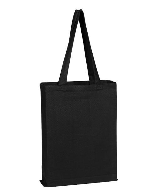 Canvas Gusset Promotional Tote - - 12226 Black One Size 25995 Accessories Bags Canvas Mens & Unisex Q-Tees Q800GS S&S Exclusive Brands Totes