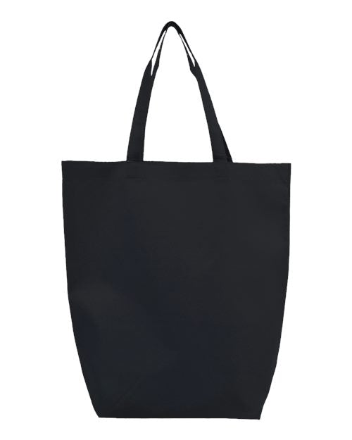 Q-Tees Q1251, Non-woven Gusset Bottom Tote, Black