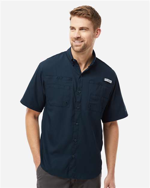 Columbia 212468, Men's Pfg Tamiami Ii Short Sleeve Shirt, Collegiate Navy