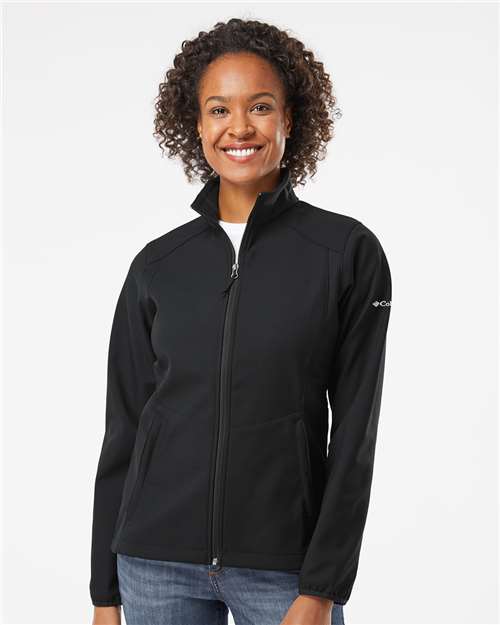 Women’s Kruser Ridge™ Soft Shell Jacket - - 12304 Black 15724 2025 Fleece and Outerwear 212493 Adjustable Columbia Full-Zips Jackets Long Sleeves Outerwear Pockets Polyester Polyester - 100% Premium Fashion S&S Exclusive Brands Soft Shells Visible Logos Windbreakers Womens Zips