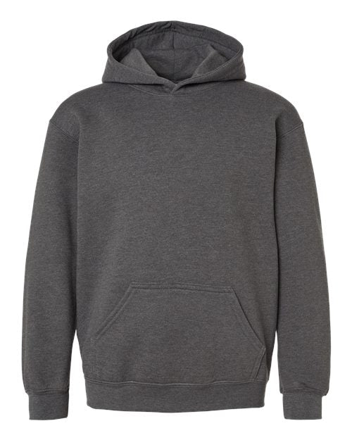 M&O 3322, Youth Fleece Pullover Hoodie, Heather Charcoal