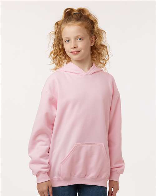 M&O 3322, Youth Fleece Pullover Hoodie, Light Pink