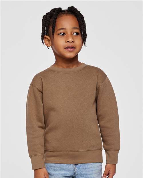 Rabbit Skins 3317, Toddler Fleece Crewneck Sweatshirt, Coyote Brown