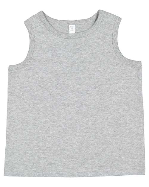 Toddler Fine Jersey Tank - - 12373 Heather 4T 08538 3323 Cotton - 100% Infants / Toddlers Rabbit Skins Sleeveless T-Shirts - Premium