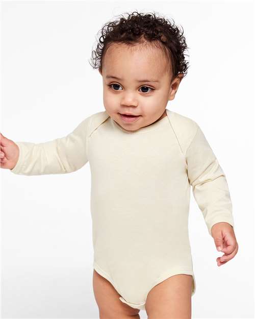 Rabbit Skins 4421, Infant Fine Jersey Long Sleeve Bodysuit, Natural