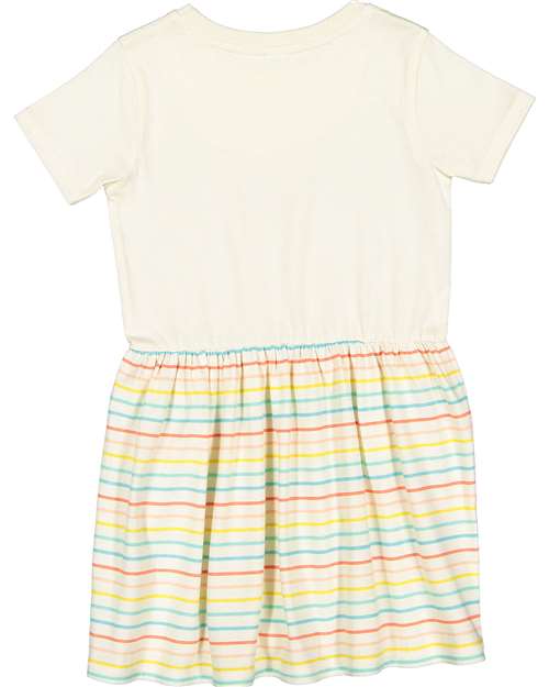 Rabbit Skins 5333, Toddler Fine Jersey Dress, Natural/ Sunkissed Stripe
