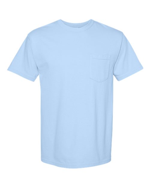Comfort Colors 6030, Unisex Garment-dyed Heavyweight Pocket T-shirt, Hydrangea