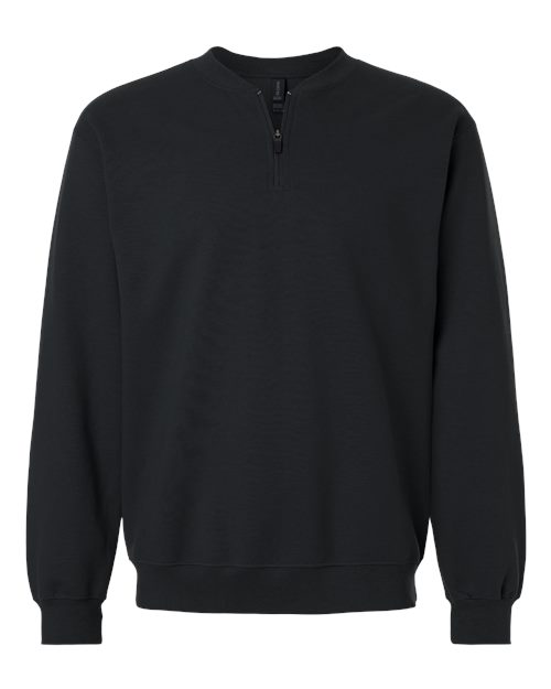 Gildan SF008, Unisex Softstyle Midweight Quarter-zip Sweatshirt, Black