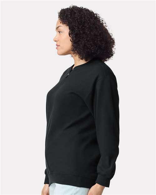 Gildan SF008, Unisex Softstyle Midweight Quarter-zip Sweatshirt, Black