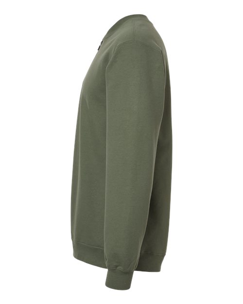 Gildan SF008, Unisex Softstyle Midweight Quarter-zip Sweatshirt, Military Green