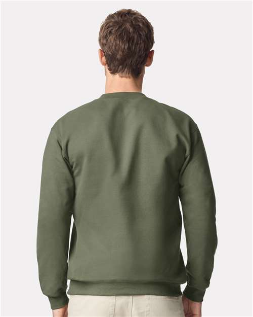 Gildan SF008, Unisex Softstyle Midweight Quarter-zip Sweatshirt, Military Green