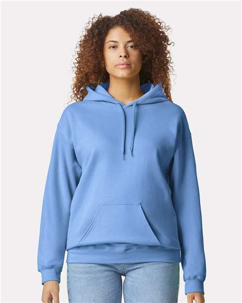 Gildan SF500 Unisex Softstyle® Midweight Hooded Sweatshirt Carolina Blue Cotton Cotton-Poly Blend Fleece Hooded Insulated Jersey Midweight Moisture-Wicking Outerwear Pocket Polyester Regular Fit Spandex Sport / Athletic Super Heavyweight Sweatshirts & Fleece Tear-Away Label Tops Womens Womens Tops
