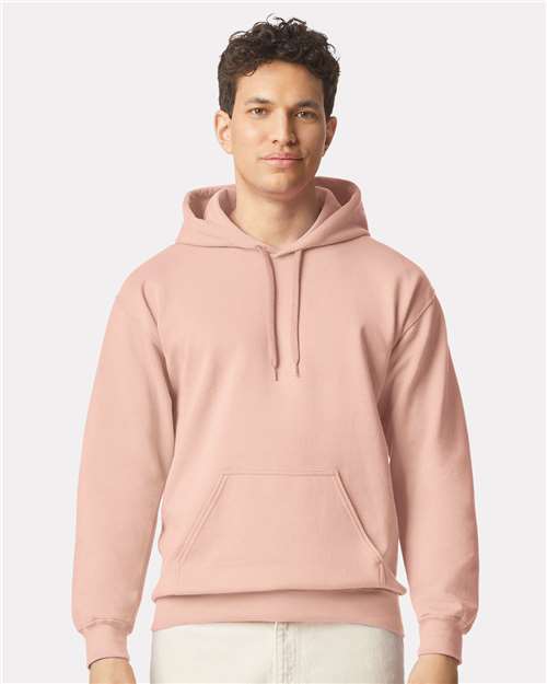 Gildan SF500 Unisex Softstyle® Midweight Hooded Sweatshirt Dusty Rose Cotton Cotton-Poly Blend Fleece Hooded Insulated Jersey Midweight Moisture-Wicking Outerwear Pocket Polyester Regular Fit Spandex Sport / Athletic Super Heavyweight Sweatshirts & Fleece Tear-Away Label Tops Womens Womens Tops