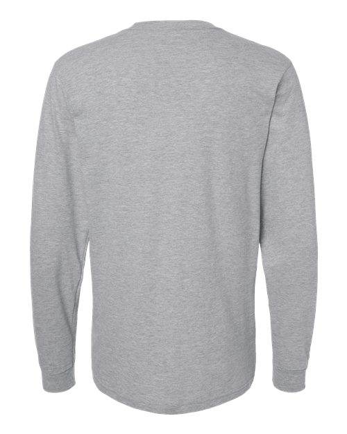 M&O 4501, Fine Jersey Long Sleeve T-shirt, Heather Grey